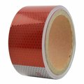 Superior Electric 2" x 15' ft High Visibility Conspicuity DOT-C2 Approved Reflective Safety Tape - 6" Red / 6" White RVA1552
